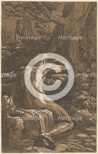 Man seated viewed from behind (Narcissus), ca. 1527-30. Creator: Antonio da Trento.