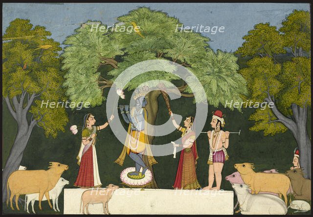 Krishna entertains his companions, ca. 1760-1765. Creator: Unknown.