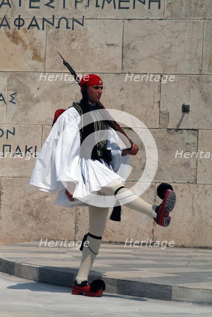 Parliament and Changing of the Guard, Athens, Greece, 2003. Creator: Ethel Davies.