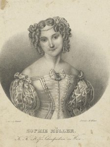 Portrait of the actress Sophie Müller (1803-1830) , 1825-1829. Creator: R. Weber'sche Lithographische Anstalt.