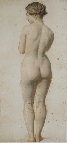 Standing female nude viewed from the back, (1850s?). Creator: William Mulready.