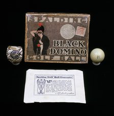 Black Domino rubber-core golf balls made for the Spalding Co, 1908. Artist: Unknown