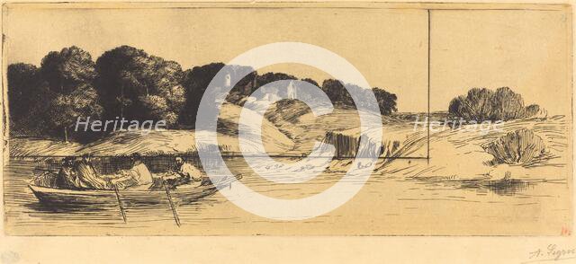 Landscape with Boat, 1st plate (Le paysage au bateau). Creator: Alphonse Legros.