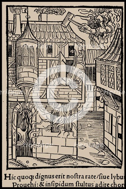 Illustration to the book "Ship of Fools" by Sebastian Brant, 1497. Creator: Anonymous.