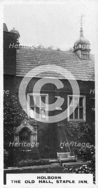 The Old Hall, Staple Inn, Holborn, London, c1920s. Artist: Unknown