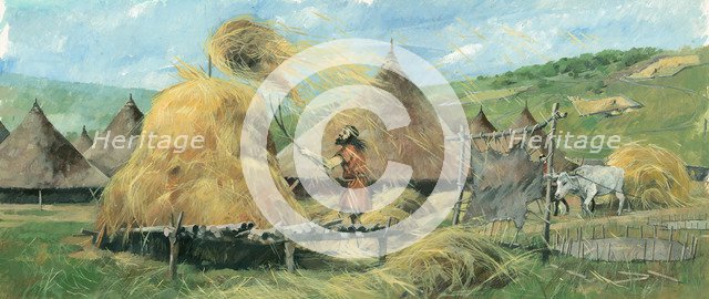 Grimspound, Bronze Age, (c1990-2010). Artist: Ivan Lapper.