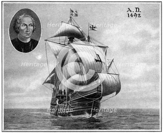 A duplicate of one of Christopher Columbus' sailing ships, 1922. Artist: Unknown