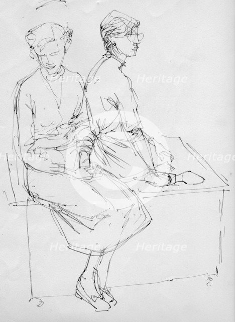 Two seated women, 1953. Creator: Shirley Markham.