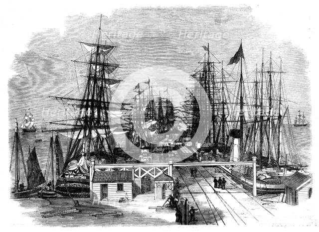 The Melbourne and Hobson's Bay Railway Company's pier at Sandridge, near Melbourne, Australia, 1862. Creator: Unknown.