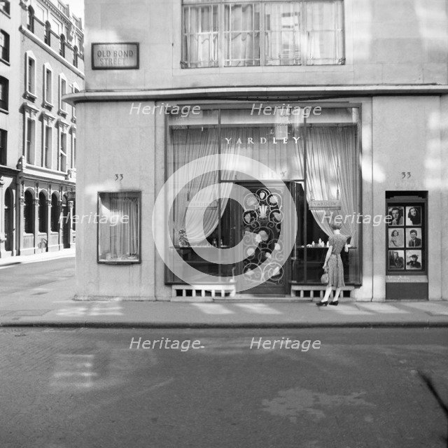 Shop front of Yardley, 33 Old Bond Street, Westminster, London, 1948. Artist: M Lynn Jenkins.
