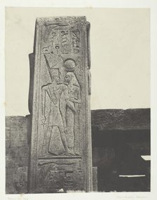 Palais de Karnak, Pilier Devant le Sanctuaire de Granit; Thèbes, 1849/51, printed 1852. Creator: Maxime du Camp.