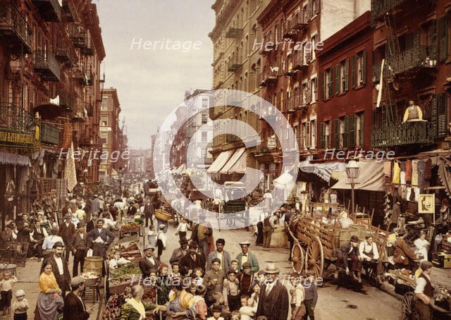 Mulberry Street, New York City, ca 1900. Creator: Unknown.