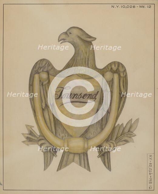 Door Knocker, 1935/1942. Creator: E.N. Dunne.