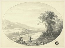 Italianate Landscape with Dancer, Musicians and Goats, c. 1750. Creator: Unknown.