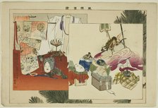Properties, from the series "Pictures of No Performances (Nogaku Zue)", 1898. Creator: Kogyo Tsukioka.