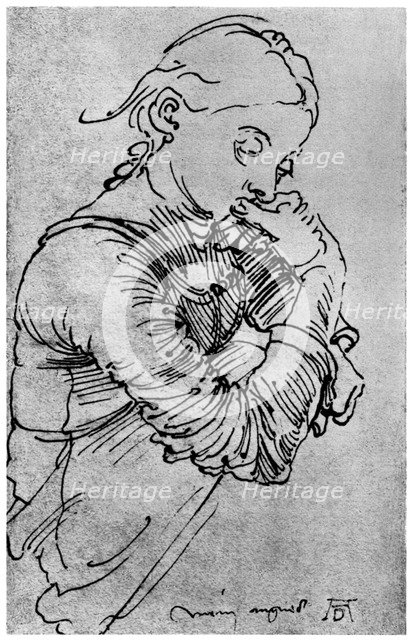 My Agnes, Durer's wife depicted as a girl, 1495, (1936). Artist: Albrecht Dürer