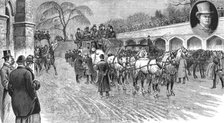 ''The Funeral of the late James Selby, the celebrated "Whip"; the coaches at Reigate Cemetery', 1888 Creator: Unknown.