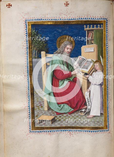 Gospel Book with Evangelist Portraits: Saint Matthew, c. 1480. Creator: Hausbuch Master (German).