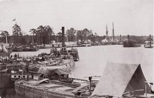 Quartermaster cargoes and transports, Pamunkey River, 1861-65. Creator: Tim O'Sullivan.