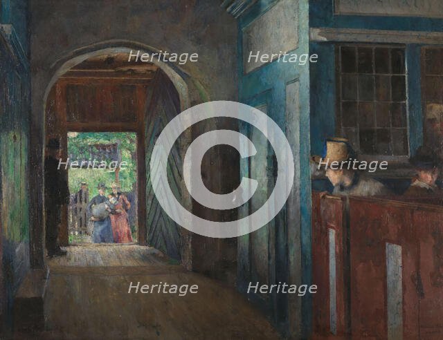 Christening in Tanum Church, 1892. Creator: Harriet Backer.