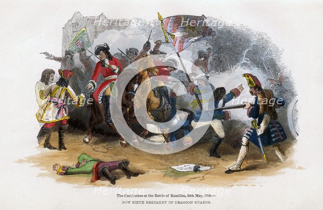 The Carabiniers at the Battle of Ramillies, 23rd May 1706. Artist: Unknown