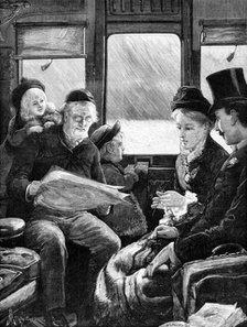 A Christmas Journey as we Do It Now - drawn by A. E. Emslie, 1881. Creator: W. I. Mosses.