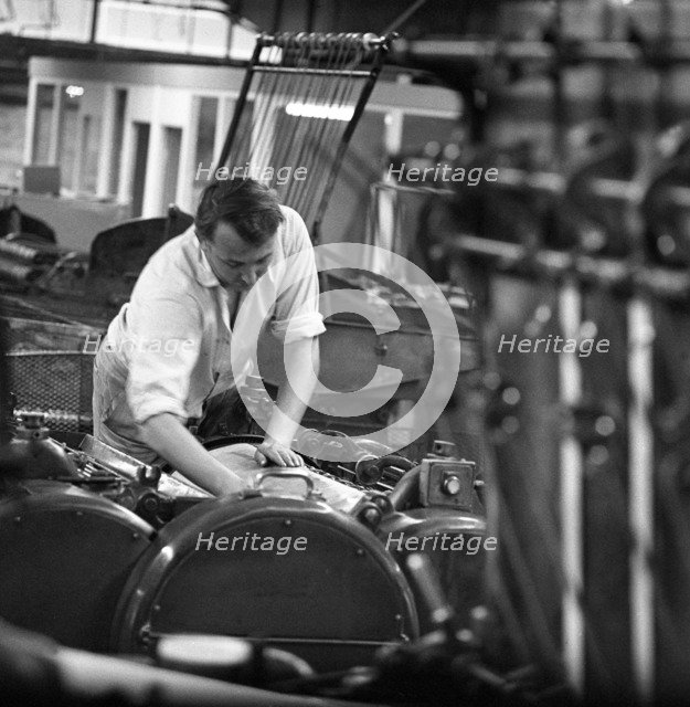 Setting up a Meihle two colour flat bed printer press, Mexborough, South Yorkshire, 1968.  Artist: Michael Walters
