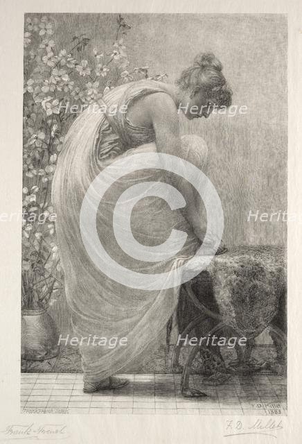 Lacing the Sandal, 1886. Creator: Frank French (American, 1850-1933).