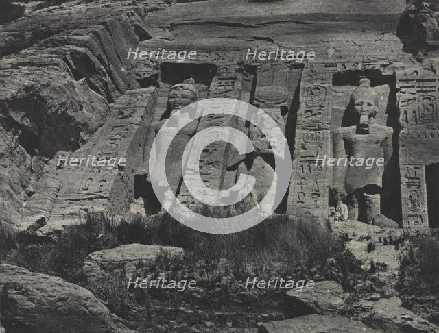 Southern Portion of the Rock-cut Temple of Hathor, Abu Simbel, 1850. Creator: Maxime Du Camp (French, 1822-1894); Gide et J. Baudry.