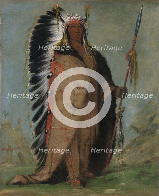Ee-áh-sá-pa, Black Rock, a Two Kettle Chief, 1832. Creator: George Catlin.