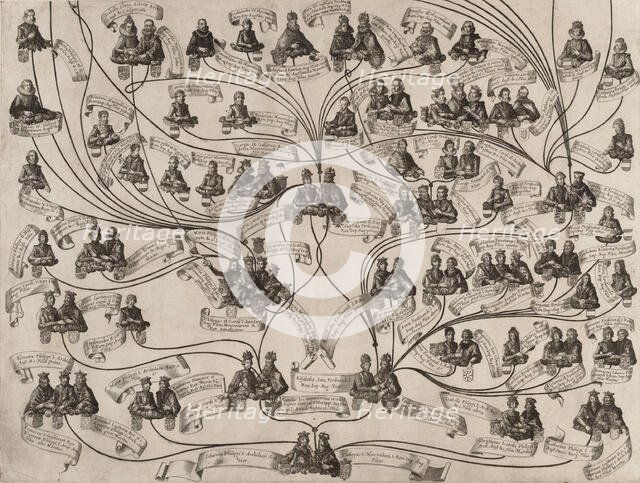 Family Tree of the House of Habsburg, 1629. Creator: Aegidius Sadeler II.