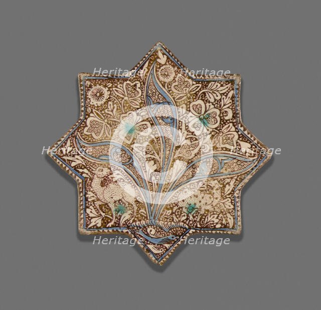 Star-Shaped Tile, Ilkhanid dynasty (1256-1353), c. 1300. Creator: Unknown.