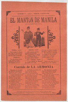 Broadsheet with songs for a two-step dance, a couple dancing, ca. 1918 (pu..., ca. 1918 (published). Creator: José Guadalupe Posada.