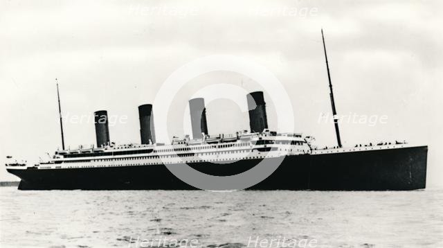 The RMS 'Titanic' leaving Southampton, 10 April 1912. Creator: Unknown.