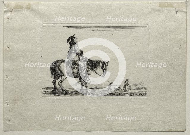 Caprices: Mounted Cavalier. Creator: Stefano Della Bella (Italian, 1610-1664).