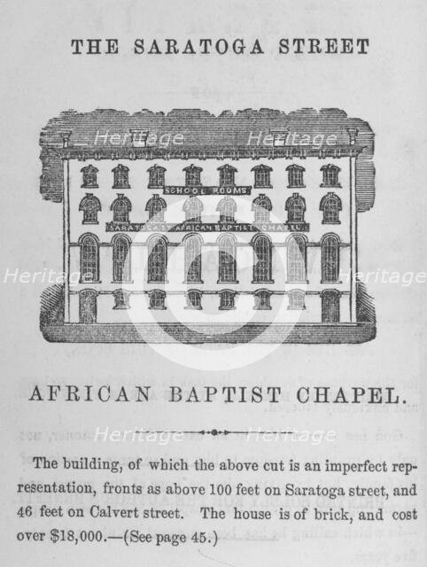 The Saratoga Street African Baptist Chapel, 1859. Creator: Unknown.