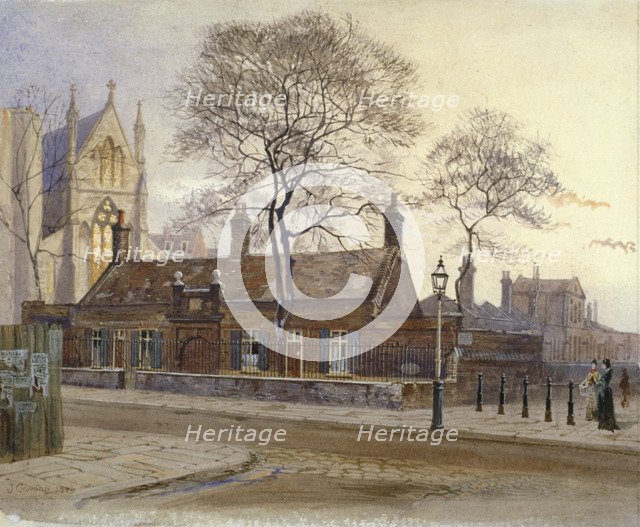 View of Butler's Almshouses, Caxton Street, Westminster, London, 1879. Artist: John Crowther