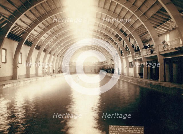 Hot Springs, SD Interior of largest plunge bath in US on FE and MV R'y, 1891. Creator: John C. H. Grabill.