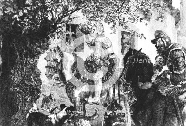 'The Thirsty Cavalier', after Adolf Friedrich Erdmann Menzel', c1880-83. Creators: Adolph Menzel, CL Courtry.