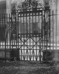 Wrought iron gate, New Orleans or Charleston, South Carolina, between 1920 and 1926. Creator: Arnold Genthe.