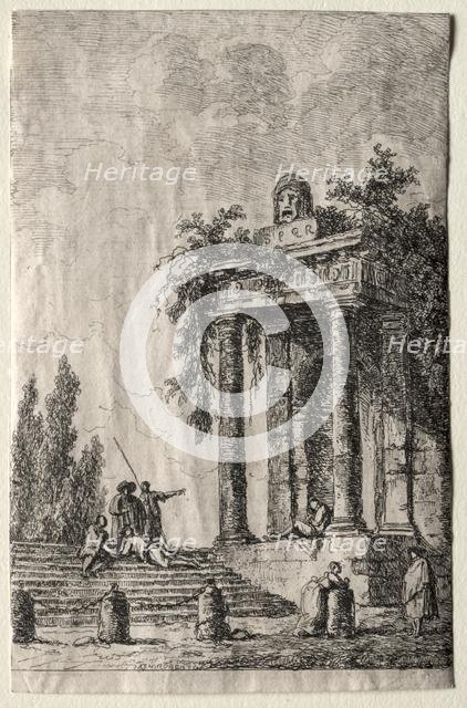 Les Soirées de Rome: The Stairs, 1763. Creator: Hubert Robert (French, 1733-1808).