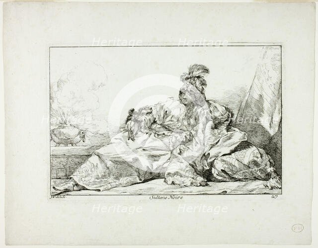 Sultane Noire, plate 27 from Caravanne du Sultan à la Mecque, 1748. Creator: Joseph-Marie Vien the Elder.