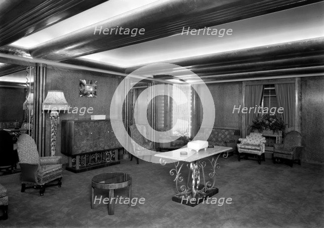 Reception room at the Odeon cinema, Leicester Square, London, 1937. Artist: J Maltby
