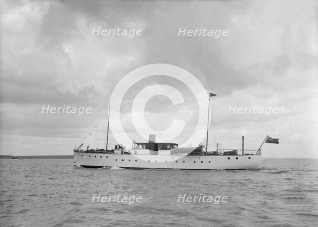 The 85 ton motor yacht 'Aldic' under way, 1936. Creator: Kirk & Sons of Cowes.