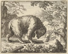 Renard Promises the Bear to Take Him to a Place Where He Will Find Honey, 1650-75. Creator: Allart van Everdingen.