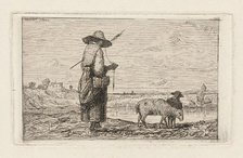 Shepherdess, 1861. Creator: Adolphe Appian.