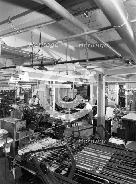 A print room in operation, Mexborough, South Yorkshire, 1959. Artist: Michael Walters