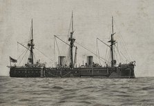 The Imperial German Navy battleship, Kaiser class, SMS Deutschland, (1875-1904), China, 1898.  Creator: Benigno Matute Parga.