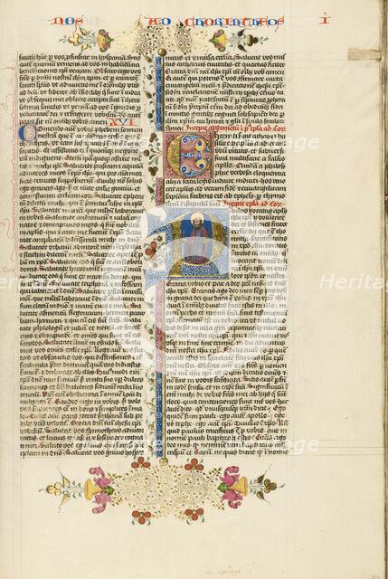 Initial P: Saint Paul with a Sword; Bible, about 1450. Creator: Circle of Stefan Lochner.