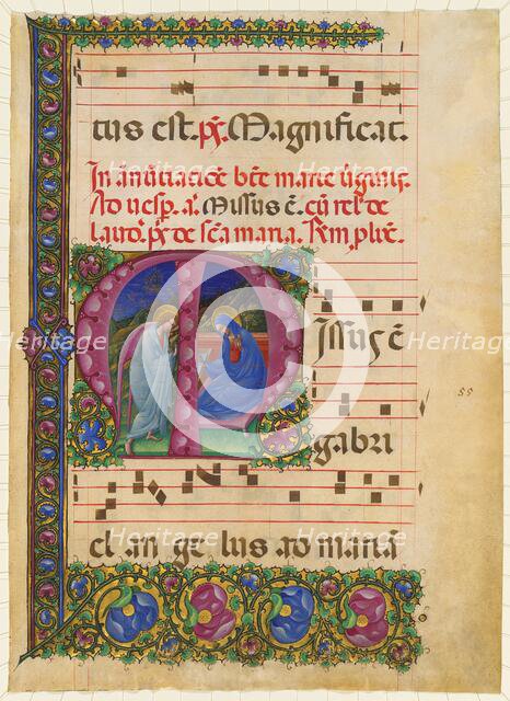 The Annunciation to the Virgin, 1450/1460. Creator: Belbello da Pavia.